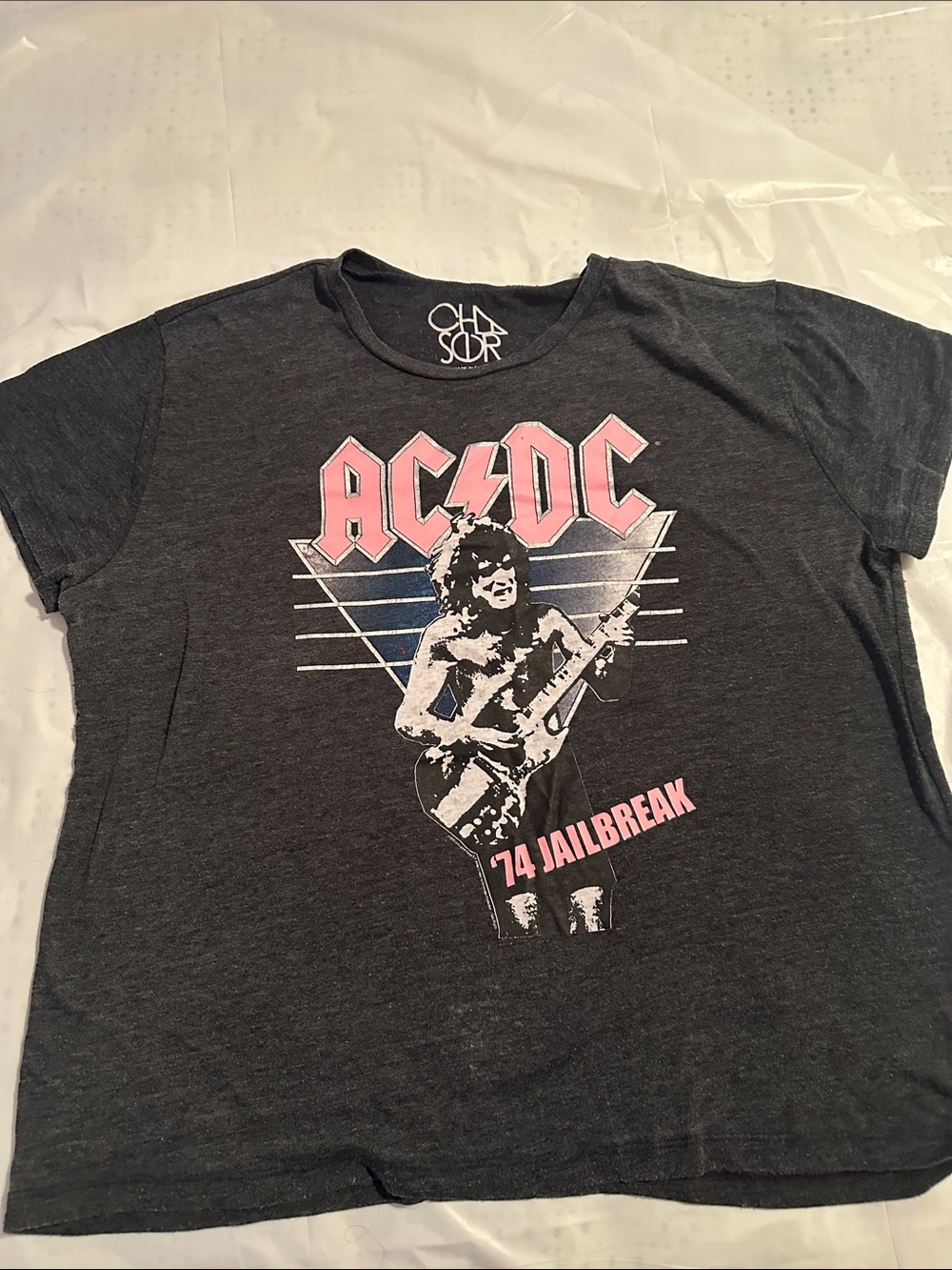 AC/DC ’74 Jailbreak Graphic Tee Black Rock Band Shirt Plus Size 2X
